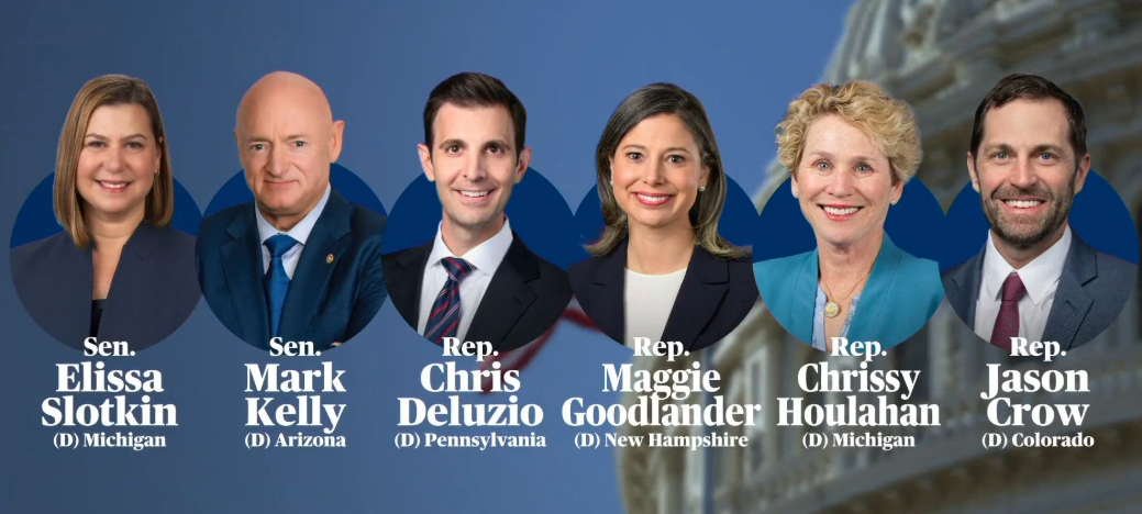 Photos of six members of Congress who made the video